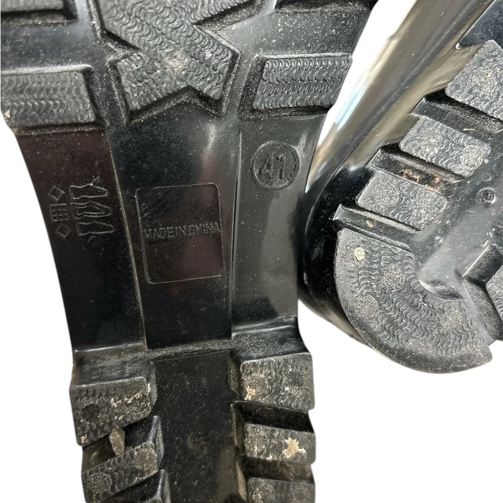 🍀Black Knee-High Winter Rain Boots with Waterproof Design